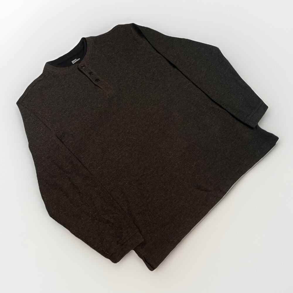 Marc Edwards Men’s M Dark Brown Pullover Knit Sweater Long Sleeve Casual